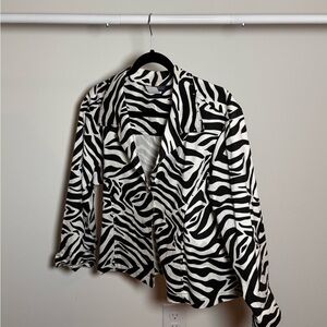 Chic Zebra Print Women's Blazer